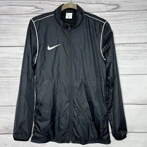 Nike Windbreaker Jacket size S Full Zip Lightweight Running Reflective Black‎